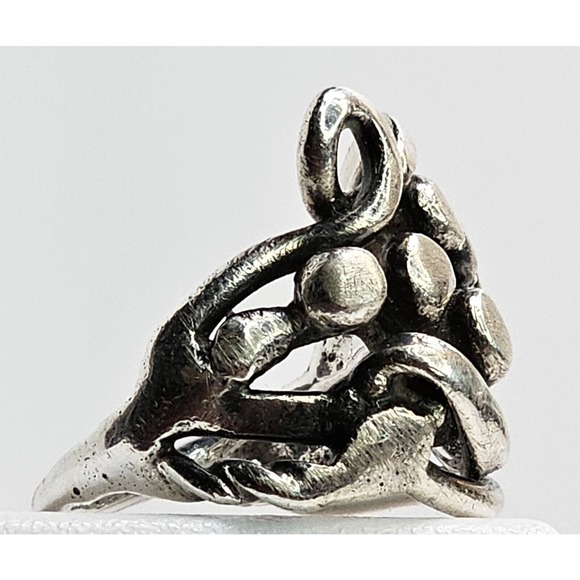 Vintage Handmade Sterling Silver Free-Form Ring SZ 9 - Picture 3 of 6